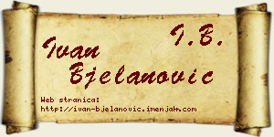 Ivan Bjelanović vizit kartica